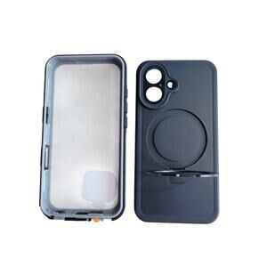 Temdan Magnetic Phone case IphonePro 360 Kickstand Waterproof Gray/Blk